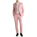 Men's Pink Wool Tailored Fit 2-Piece Suit