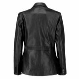 Womens Real Black Leather Blazet