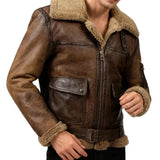 Arnold Schwarzenegger Mens Brown B6 Shearling Jacket