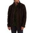 Men’s Cognac Nubuck Cowhide Leather Jacket with Snap Collar