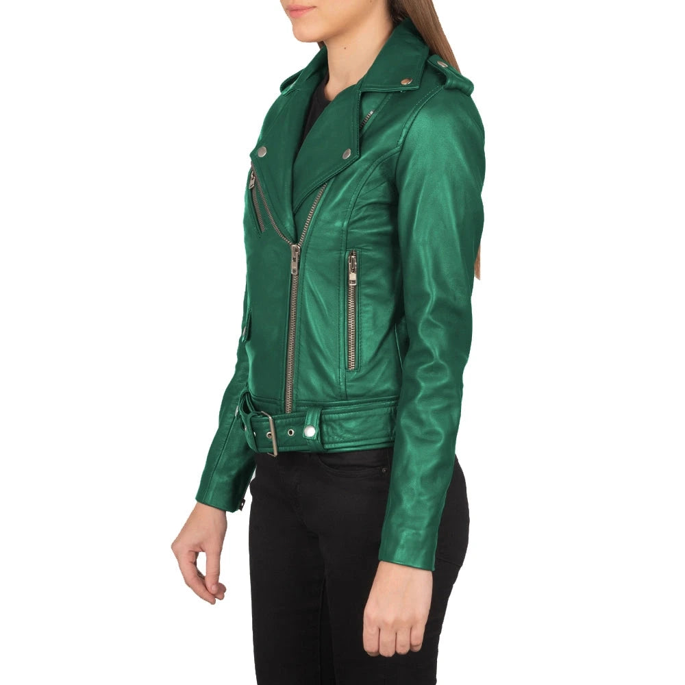 Real Emerald Green Leather Jacket