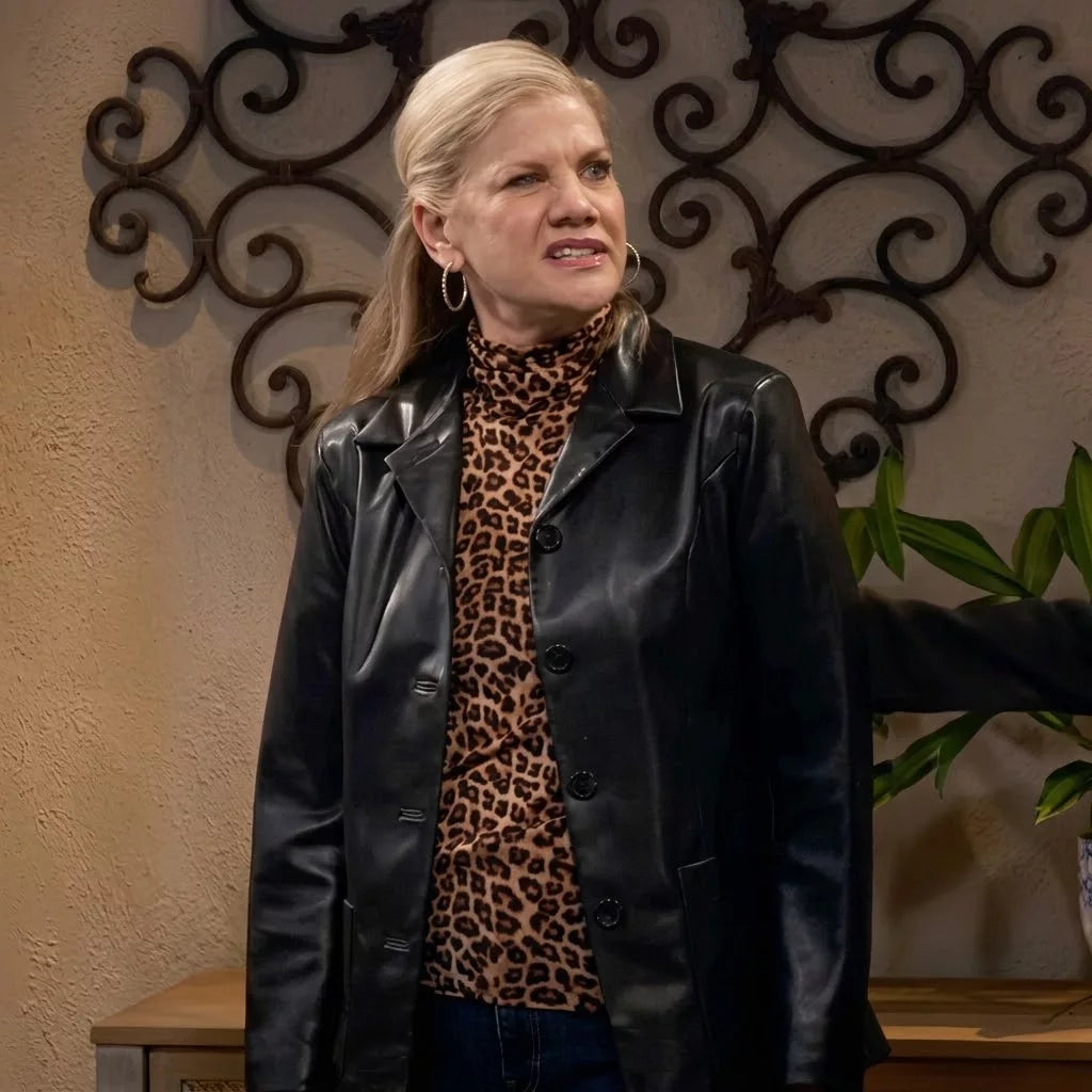 Leanne S02 Kristen Johnston Leather Blazer
