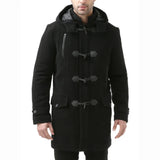 Men's Single Breasted Walking Toggle Duffle Coat with Hood