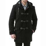 Men's Single Breasted Walking Toggle Duffle Coat with Hood