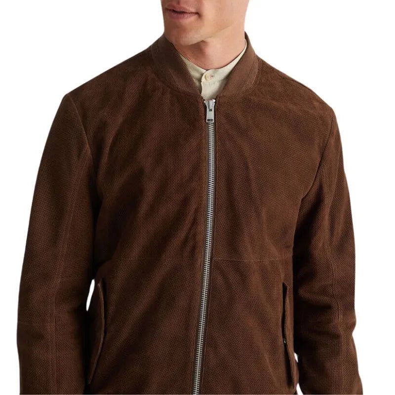 Men's Dark Brown Suede Leather Jacket