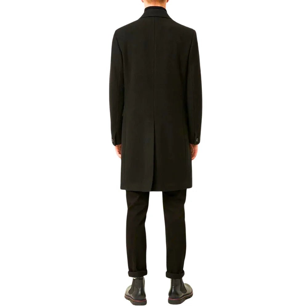 Men's Double Breasted Black Trench Coat