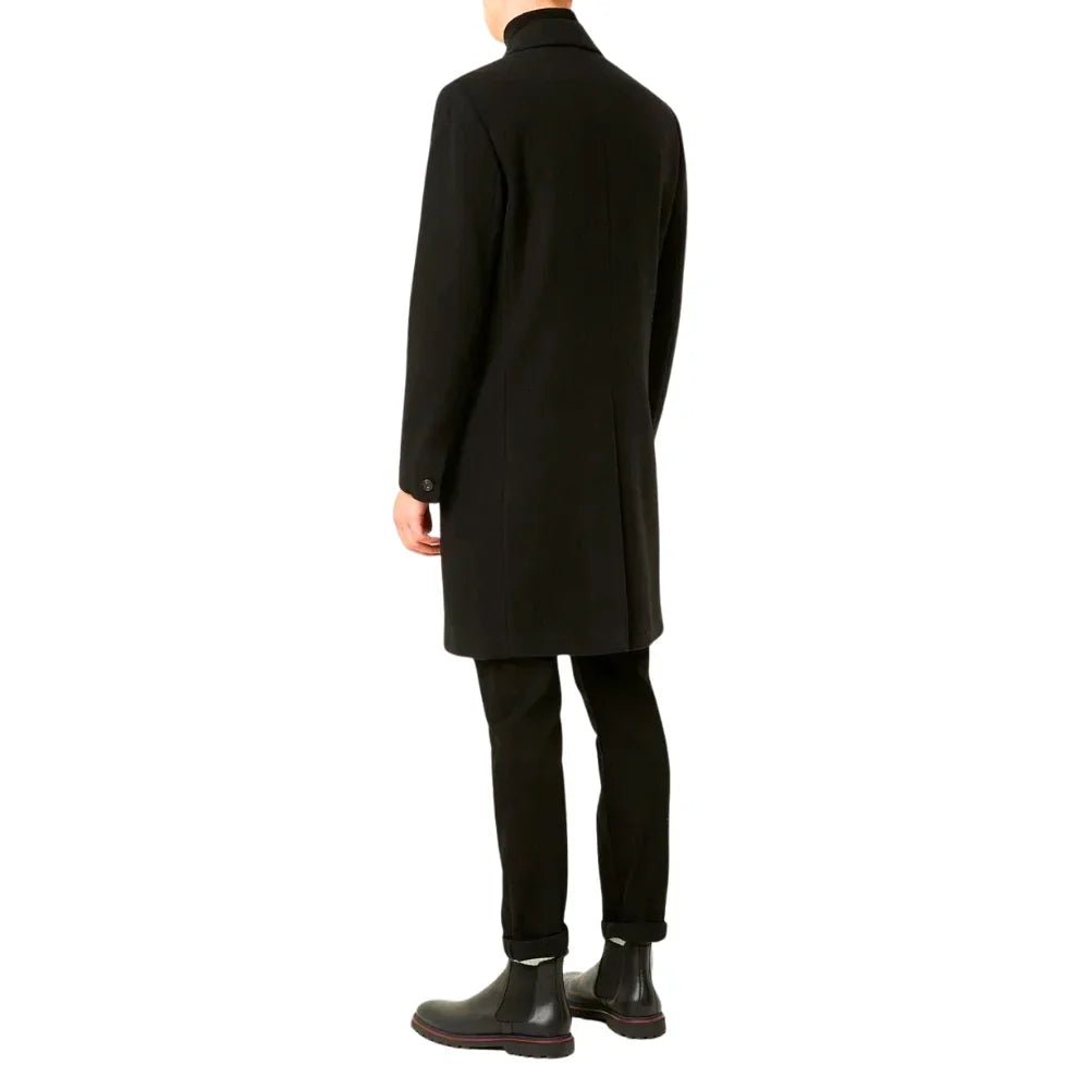 Men's Double Breasted Black Trench Coat