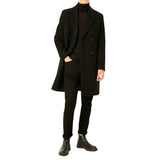 Men's Double Breasted Black Trench Coat