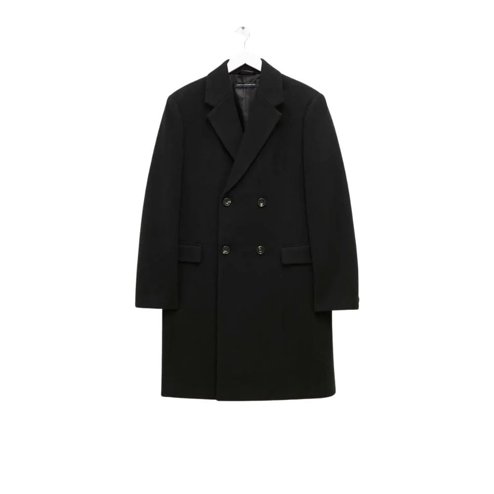 Men's Double Breasted Black Trench Coat