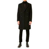 Men's Double Breasted Black Trench Coat