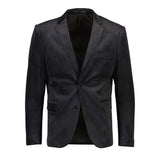 Men's Modern Fit Suede Sport Coat Blazer Black