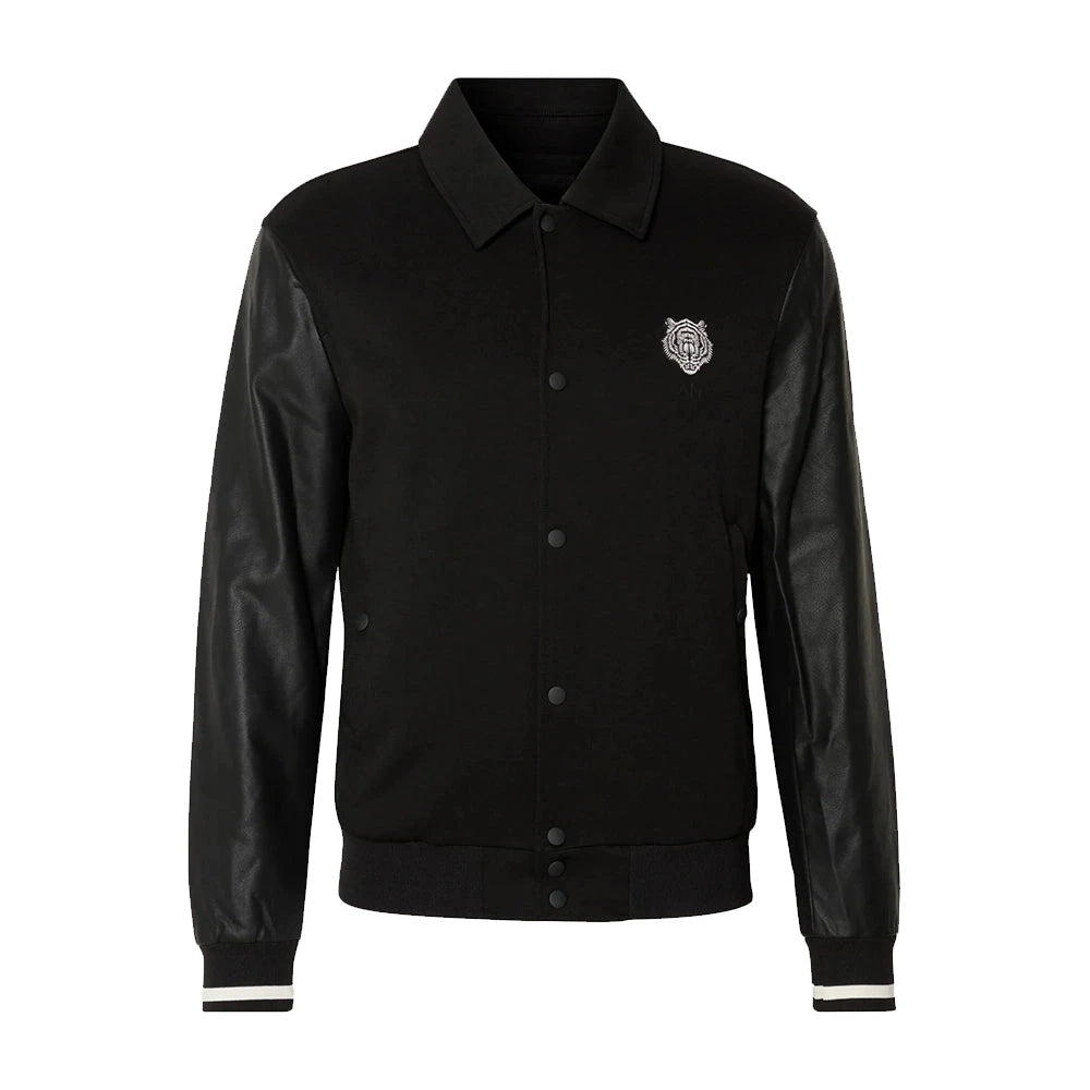 Mens Black Regular Fit Zip Jacket