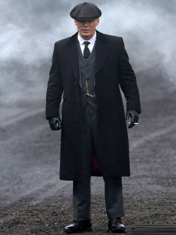 Thomas Peaky Bliner Men's Gangster Black 1920's Wool Coat