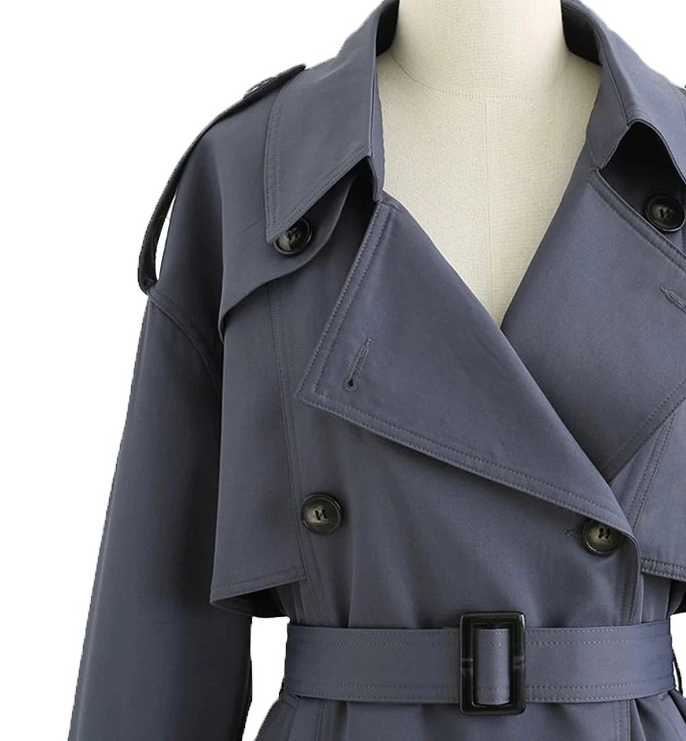 Pitt Grey Trench Coat Wool For Men's