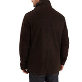 Men’s Cognac Nubuck Cowhide Leather Jacket with Snap Collar