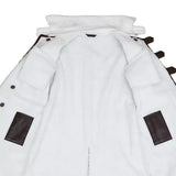 Men's Brown Real Leather Sherpa Lining Bane Coat - Winter Coat