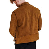 Men's Brown Moto Suede Leather Jacket
