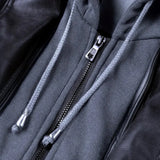 Men's Distressed Leather Jacket with Removable Hood