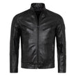 Men's Vintage Slim Fit Black Motorcycle Jacket Leather