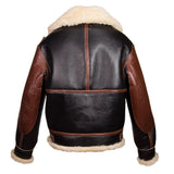 Mens USAAF Type B-3 Bomber Aviator Pilot Sheep Leather Flight Jacket