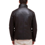 Men’s Brown Lamb Leather Jacket with Removable Quilted Vest