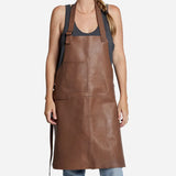 Genuine Brown Leather Apron for Home, Work, and Outdoor Activities