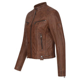 Brown Leather Jacket Womens