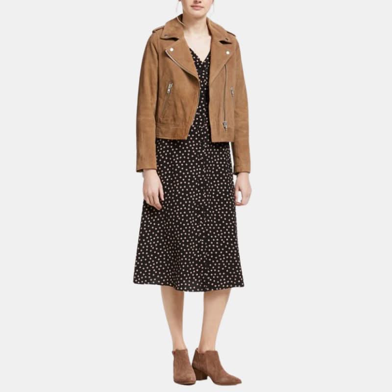 brown leather jacket womens
