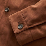 Men's Shirt Style Camel Brown Suede Leather Trucker Leather Jacket