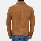 Mens Camel Brown Suede Shirt Jacket