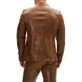 Cognac Brown Mens Leather Blazer