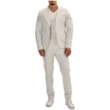 Classis Two Button Lambskin White Leather Blazer Mens