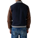 Mens Wool Navy Blue Varsity Jacket