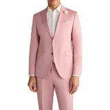 Men's Pink Wool Tailored Fit Single Breasted Suit