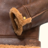 Gentlemen Brown Dry Shearling Leather Jacket Mens