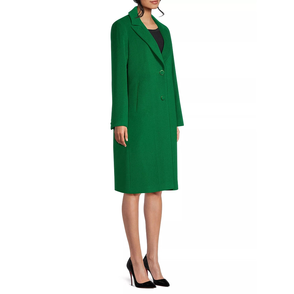 Women's Green Long Wool Coat
