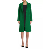 Women's Green Long Single Breasted Coat