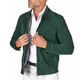 Mens Suede Leather Shirt Jacket