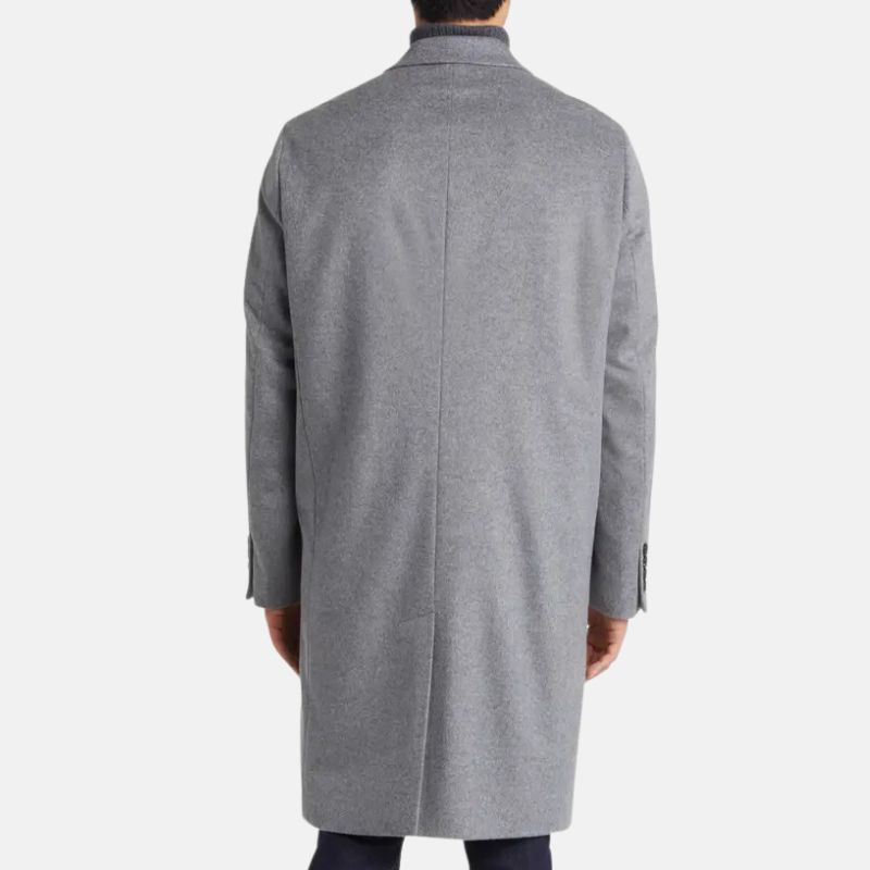 Grey Wool Trench Coat Mens