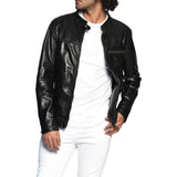 Men's Genuine Black Full Grain Cowhide Leather Jacket