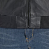 Men's Real Lambskin Black Leather Bomber Jacket