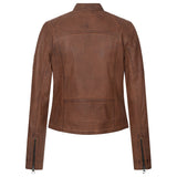 Vintage Real Brown Leather Jacket Womens