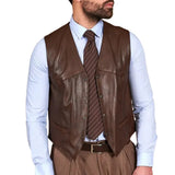 Vintage Mens Brown Leather Vest