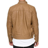 Men's Camel Urban Lambskin Leather Jacket