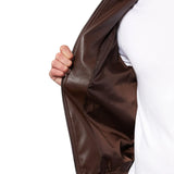 Mens Real Chocolate Leather Bomber Jacket