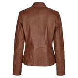 Regular Fit Genuine Lambskin Brown Womens Leather Jacket
