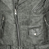 Men's Brando Real Leather Vintage Grey Biker Jacket