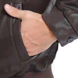 Men's Classic Lambskin Leather Bomber Jacket
