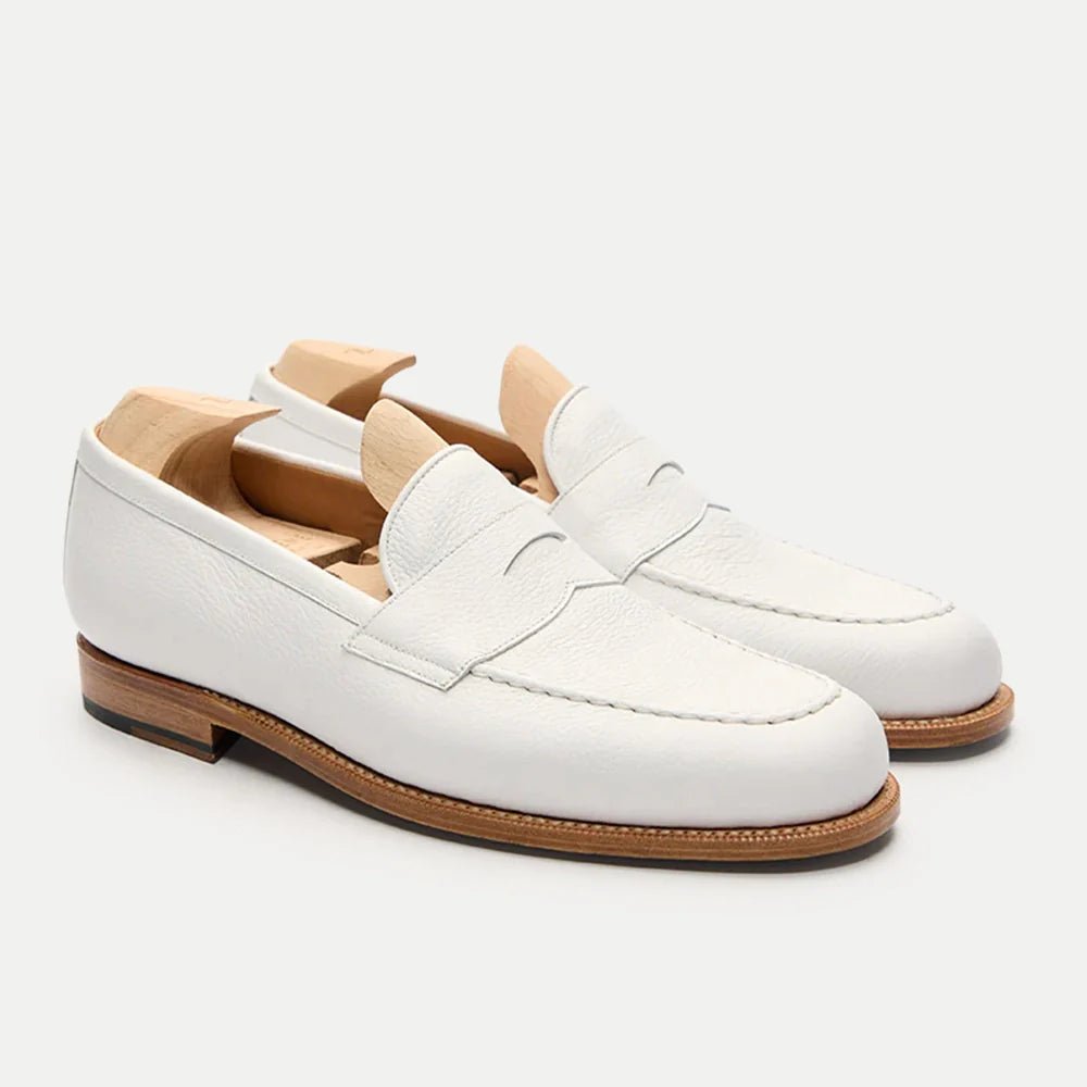 Penny Mens White Loafers