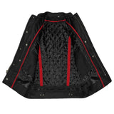 Men's Buffalo Leather Black Motorcycle Jacket with Removable CE Armor